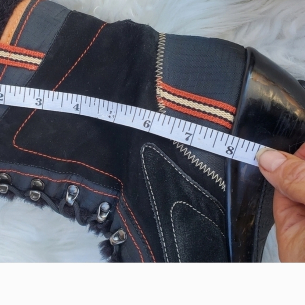 J-41 Lace up sporty faux fur boots 9.5 - Picture 12 of 13